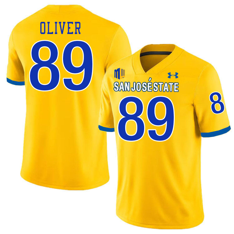 San Jose State Spartans #89 Josh Oliver College Football Jerseys,Uniforms-Gold